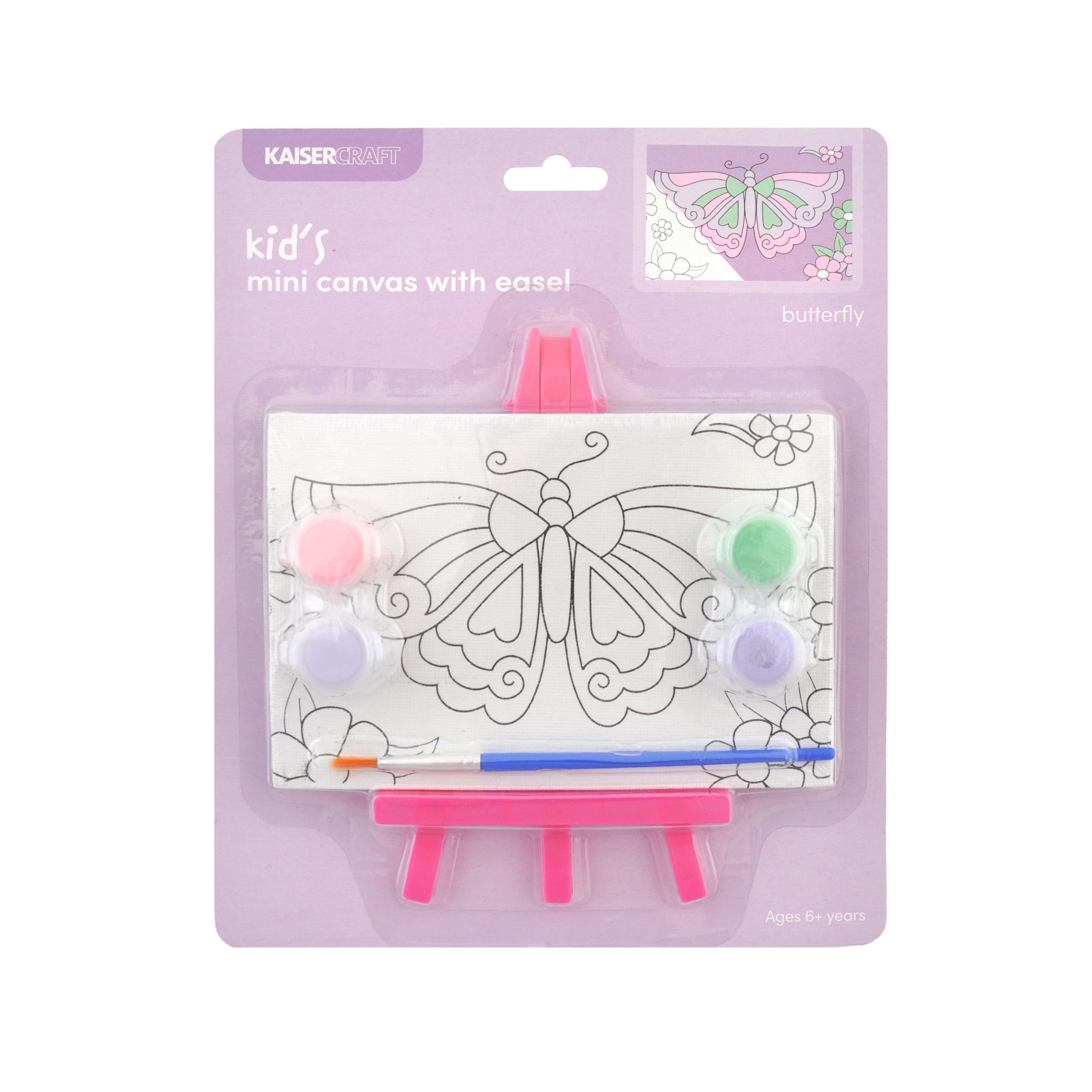 Kaiser Creative Club - Kids Canvas with Easel - BUTTERFLY